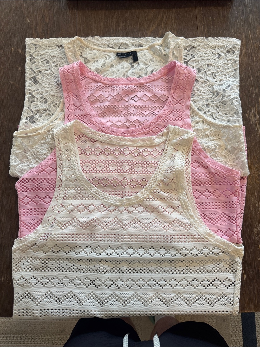 3 Men’s M Sheer Lace Mesh Tank Tops ASOS Pink Cream Festival Pride